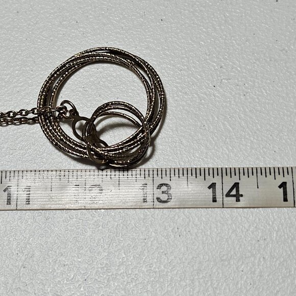 Elegant Vintage Gold Tone Double Circle Pendant Necklace Statement Fashion Women - Picture 5 of 5